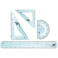 Набор чертежный Deli EH23 больш:лин 30см,угольн 13 и9см,трансп10см,гибк,асс