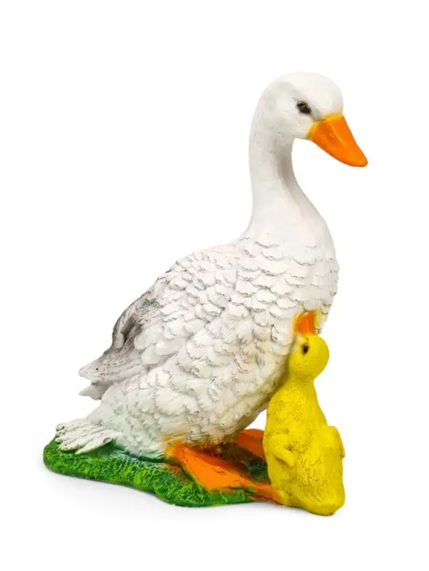 Садовая фигура из полистоуна &laquo;Утка с утёнком&raquo;, 31&times;24&times;13 см