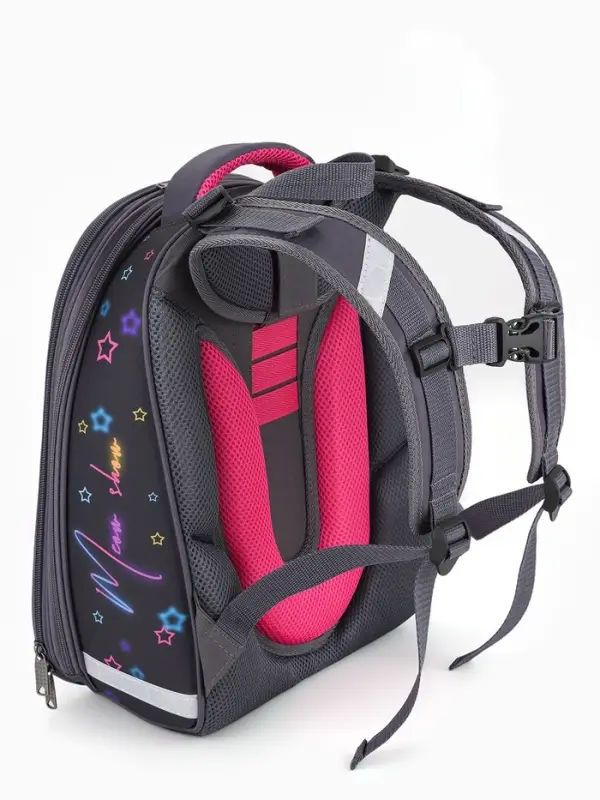 Рюкзак школьный для девочки &laquo;Звездочки&raquo;, Stavia, эргономичная спинка, 30&times;16&times;38 см, серый