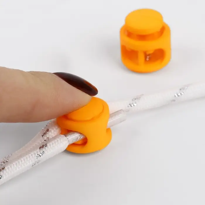 Набор для шнурков, d=5 мм, фиксатор и наконечник, 2 пары, оранжевый Набор для шнурков, d=5 мм, фиксатор и наконечник, 2 пары, оранжевый