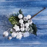Еловая ветка декоративная &laquo;Зимнее волшебство. Сияние&raquo;, 19 см