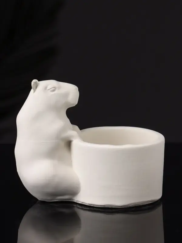 Подсвечник  Подсвечник "Капибара" 6х9 см, натуральный, гипс