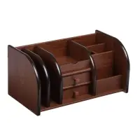 Органайзер 7 секций, 2 выдвижных ящика, серия Орех с кантом темным, 16&times;30&times;15 см