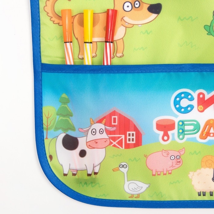 Фартук с нарукавниками Синий трактор «Веселая ферма», 49х39 см Фартук с нарукавниками Синий трактор «Веселая ферма», 49х39 см