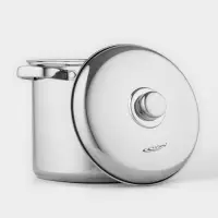 Кастрюля Катунь &laquo;Гретта&raquo;, 7.3 л, d=22 см, с крышкой, капсульное дно, индукция, нержавеющая сталь, AISI - 201, хромированная