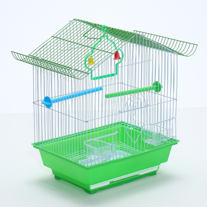 Клетка для птиц укомплектованная Bd-1/1d, 30 х 23 х 39 см, зелёная Клетка для птиц укомплектованная Bd-1/1d, 30 х 23 х 39 см, зелёная