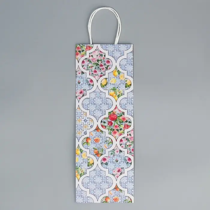 Пакет подарочный под бутылку, упаковка, «Праздничный», белый крафт, 13 х 36 х 10 см Пакет подарочный под бутылку, упаковка, «Праздничный», белый крафт, 13 х 36 х 10 см