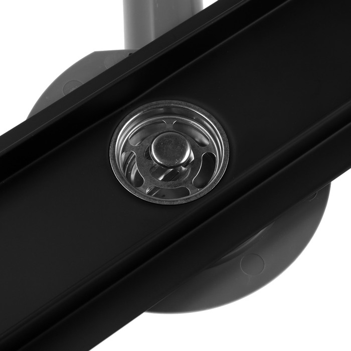 Трап ZEIN engr, c флaнцeм свободного вращ 360°, 7*40 см, d=40/50 мм, нерж сталь, черный