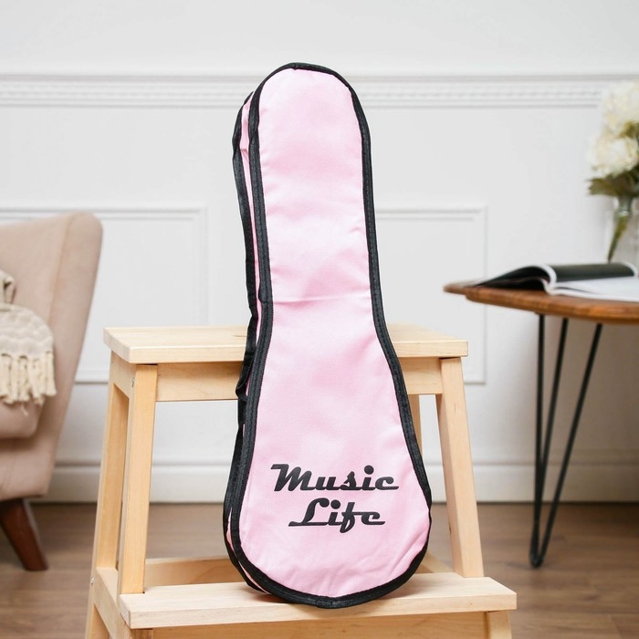 Чехол для укулеле сопрано Music Life, 20 х 8 х 57 см, розовый Чехол для укулеле сопрано Music Life, 20 х 8 х 57 см, розовый