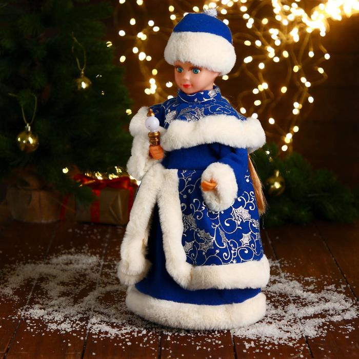 Снегурочка  Снегурочка "В синей шубке и шапочке" двигается, 40 см