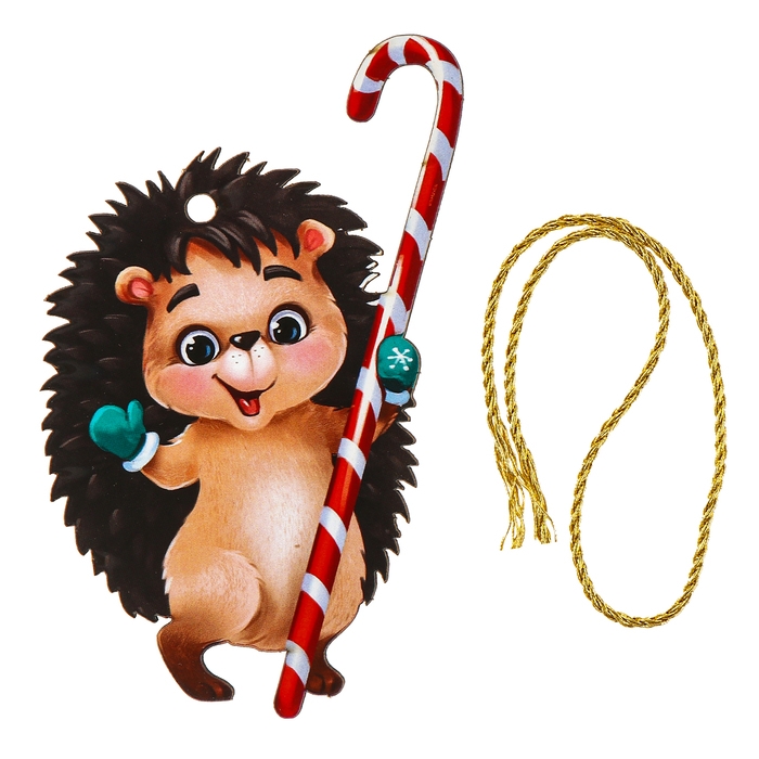 Ёлочная деревянная подвеска «Новый год! Милый ёжик» Ёлочная деревянная подвеска «Новый год! Милый ёжик»