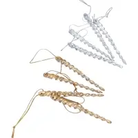 Ёлочные игрушки набор 8 шт. &laquo;Витые сосульки&raquo;, 12 см, серебро/золото