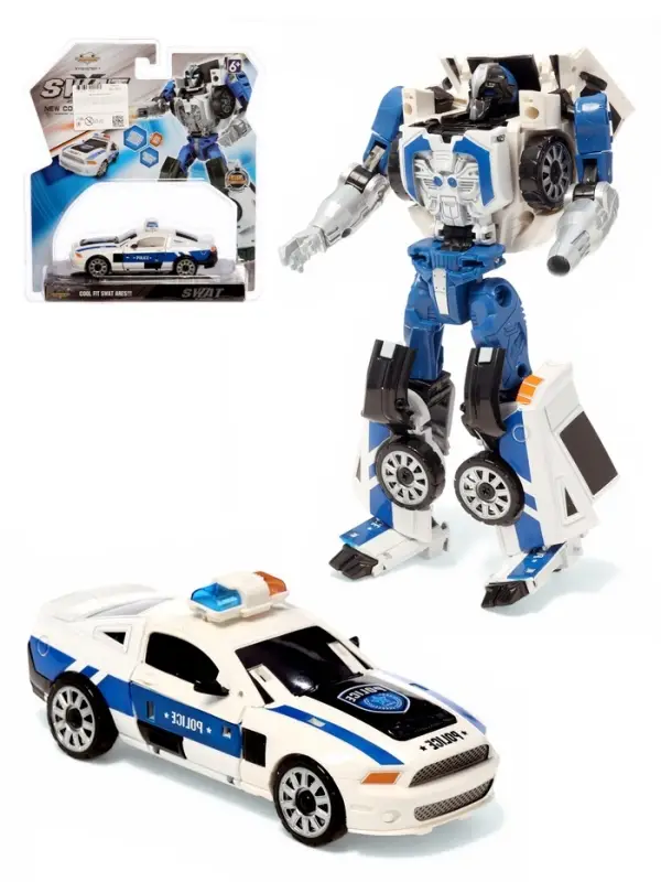 Робот &laquo;Полицейская машина&raquo;, с металлическими элементами, трансформируется