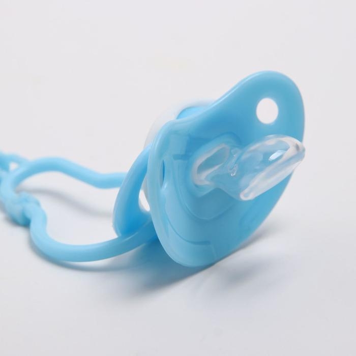 Соска - пустышка силиконовая ортодонтическая, от 0 мес., с держателем, цвет МИКС Соска - пустышка силиконовая ортодонтическая, от 0 мес., с держателем, цвет МИКС