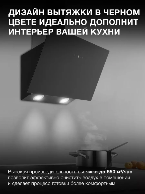 Вытяжка каминная HGH 6840 BG черный Вытяжка каминная HGH 6840 BG черный