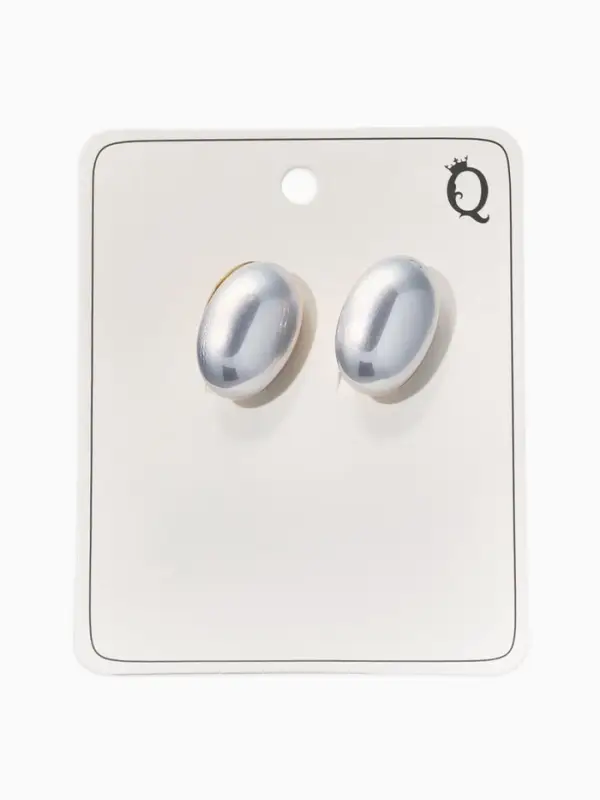 Серьги с жемчугом &laquo;Грейс&raquo;, вытянутый овал, серые в золоте