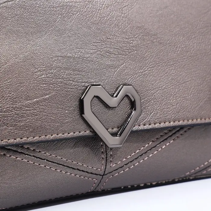 Сумка женская, кросс-боди, на магните, 24&times;6&times;14 см, серая