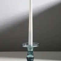 Стеклянный подсвечник на 1 свечу &laquo;Подиум&raquo;, двухсторонний: d=2 см и 7 см, дымка, 8.5&times;8.5&times;11 см