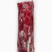 Синельная проволока, набор 100 шт, размер 1 шт 30х0,8 см, цвет бордовый