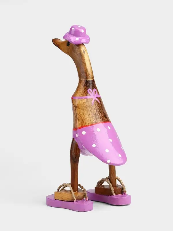 Сувенир &laquo;Утка в лиловом купальнике и сланцах&raquo;, 13&times;9&times;25 см, дерево