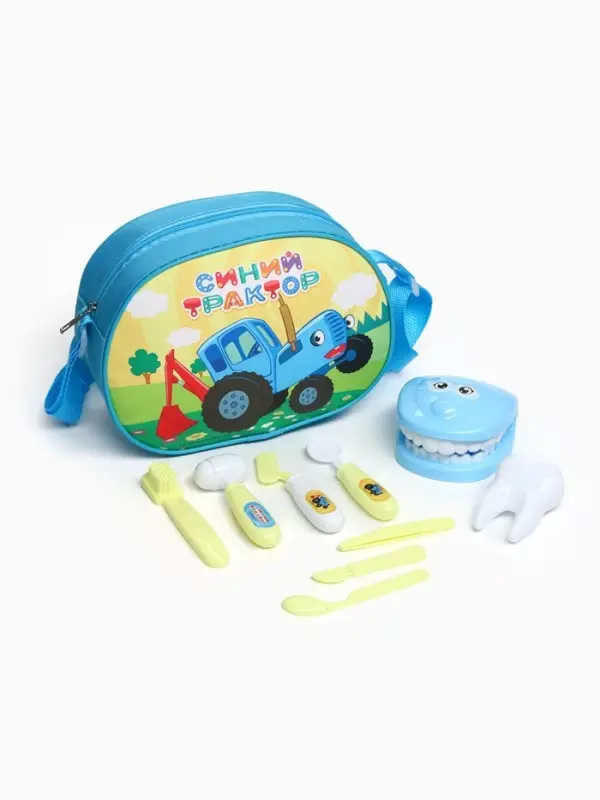Игровой набор стоматолога, Синий трактор, в сумочке