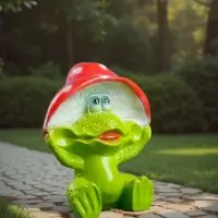Садовая фигура из гипса &laquo;Лягушка улыбка под мухомором&raquo;, 27.5&times;12&times;23.5 см