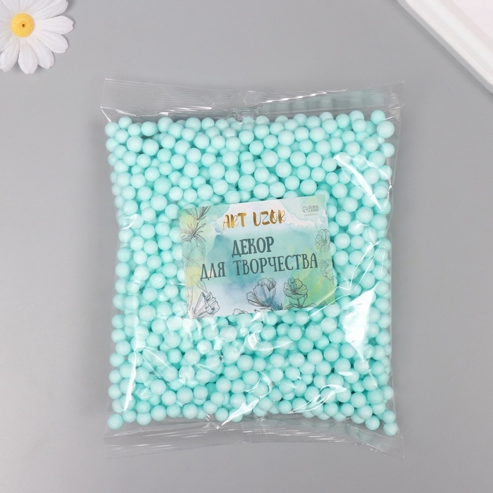Декор для творчества пенопласт Декор для творчества пенопласт "Ассорти шариков" светло-бирюзовый набор 10 гр