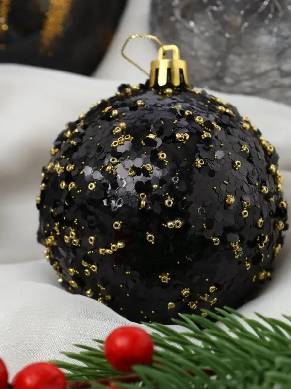 Набор шаров пластик d-8 см, 9 шт Набор шаров пластик d-8 см, 9 шт "Шаннен" перья