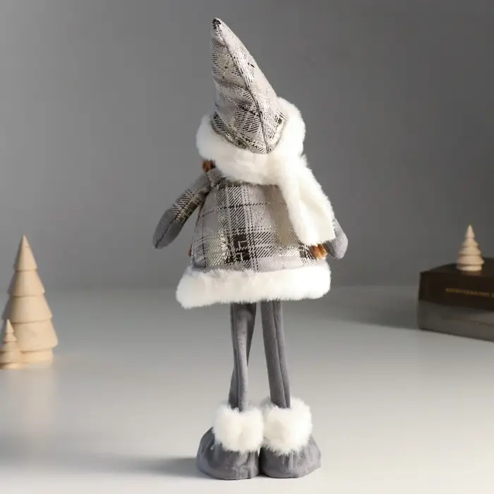 Кукла интерьерная Кукла интерьерная "Ангелочек в серебристом платье с мехом" 16х7х40 см