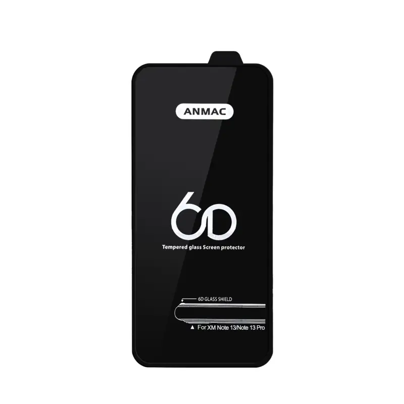 Защитное стекло для Xiaomi Redmi Note 13/Note 13 Pro Anmac 6D Black без упаковки Арт.1137483 (10 шт./уп.)
