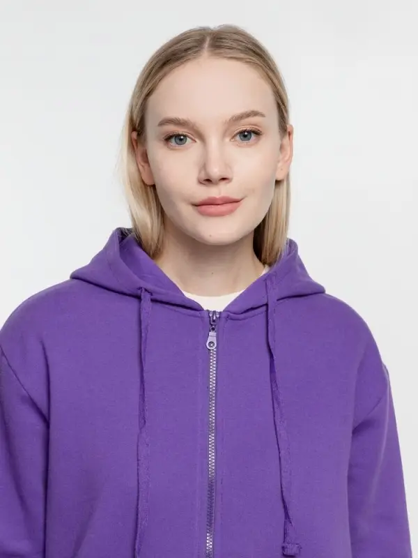 Толстовка на молнии с капюшоном Siverga Heavy 2.0, фиолетовая, размер XS