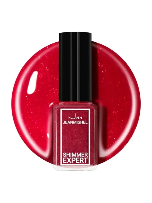 Лак для ногтей с эффектом геля SHIMMER тон S116 красно-алый искрящийся, 6 мл