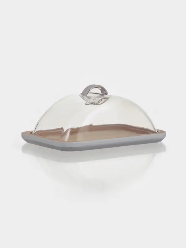 Маслёнка Heaven, 15.5&times;11.5&times;7 см, бамбук, крышка пластик, белая