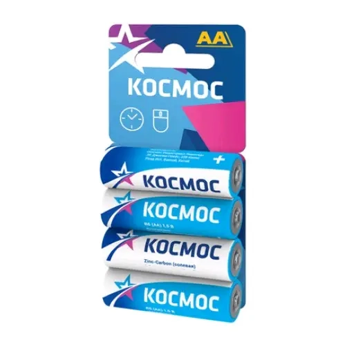 Батарейка Космос R6 AA BL4 Zinc Carbon 1.5V Батарейка Космос R6 AA BL4 Zinc Carbon 1.5V