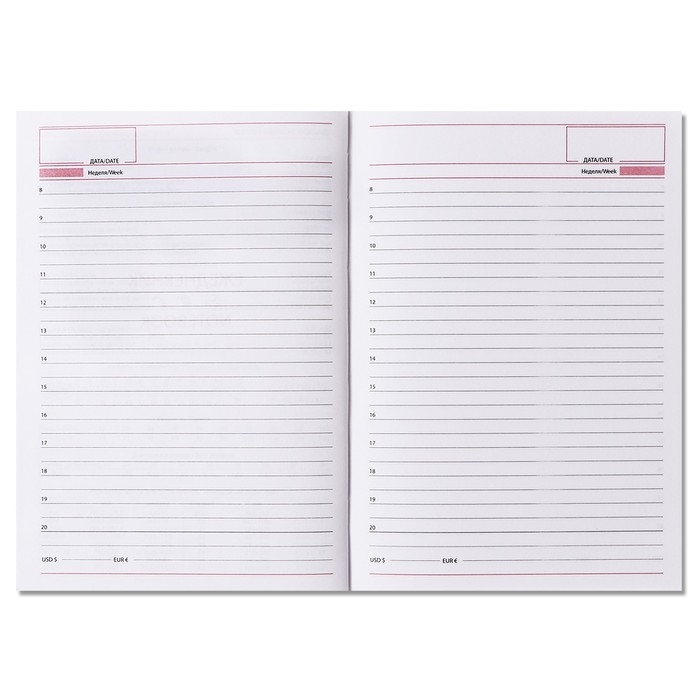 Ежедневник недатированный А5, 160 листов  Ежедневник недатированный А5, 160 листов "Вивелла", обложка искусственная кожа, перфорация углов, бордовый