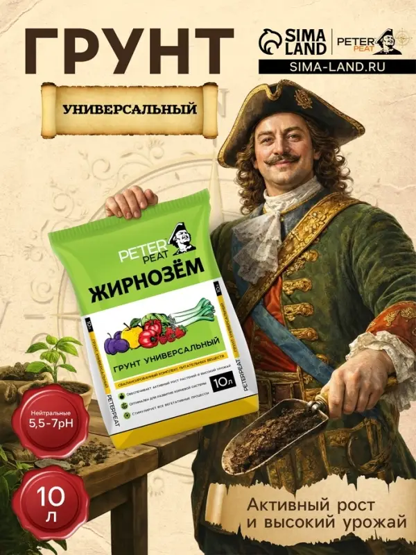 Грунт Универсальный PETER PEAT &laquo;Жирнозем&raquo;, 10 л