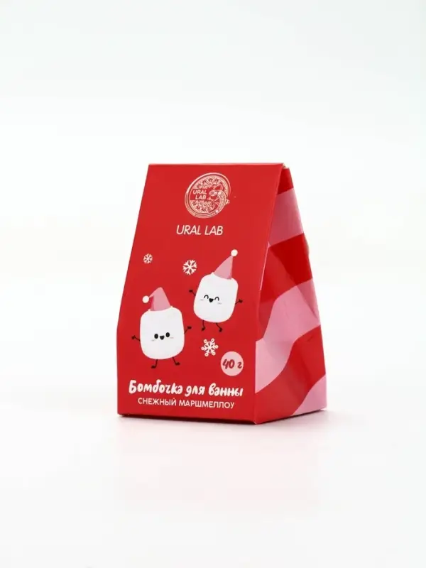 URAL LAB Розовый НГ Бомбочка для ванны URAL LAB Розовый НГ Бомбочка для ванны "Снежный маршмеллоу", 40 гр