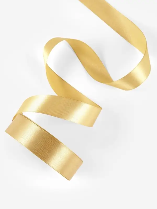 Лента атласная, 25 мм, 23&plusmn;1 м, цвет золотой №204