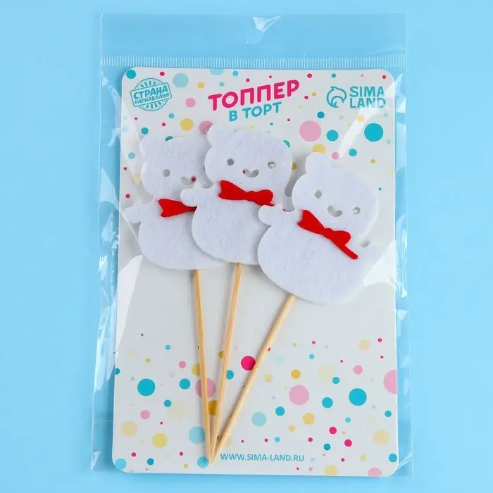 Шпажки для канапе новогодние «Снеговик», набор 3 шт. Шпажки для канапе новогодние «Снеговик», набор 3 шт.