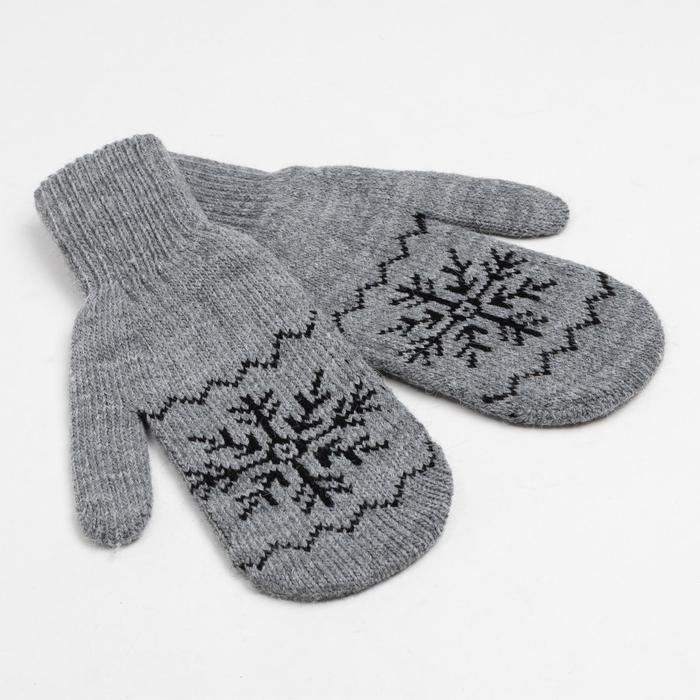 Варежки женские, цвет серый, размер 18 Варежки женские, цвет серый, размер 18