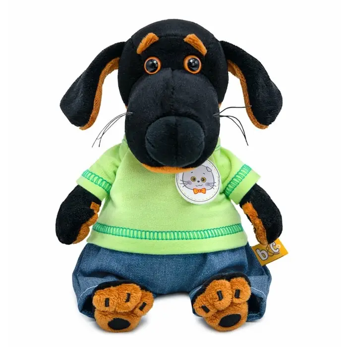 Мягкая игрушка Мягкая игрушка "Собака Ваксон baby в брючках "Деним", 19 см VB-056