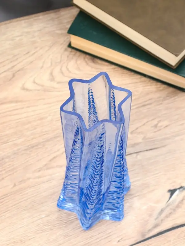 Ваза стекло настольная  Ваза стекло настольная "Флоранс" 25х11х9 см, голубой