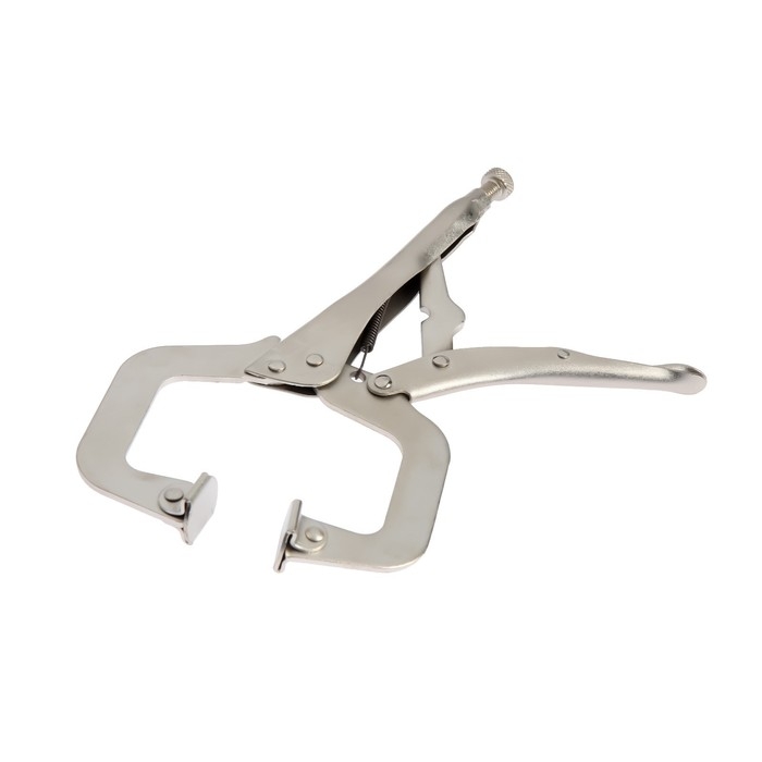 Зажим ручной ТУНДРА, точечный захват, подвижные губки, с фиксатором, 275 мм Зажим ручной ТУНДРА, точечный захват, подвижные губки, с фиксатором, 275 мм