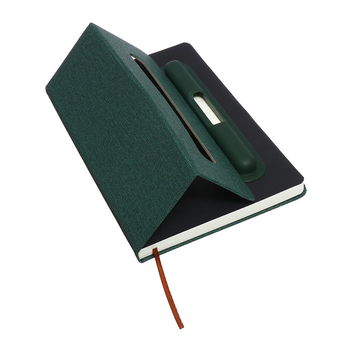 Ежедневник недатированный A5, 96л, лин, держатель для телефона/планшета/ручки, Зеленый Ежедневник недатированный A5, 96л, лин, держатель для телефона/планшета/ручки, Зеленый