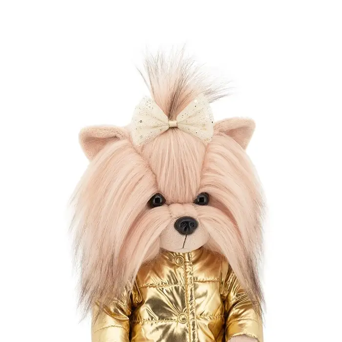 Мягкая игрушка Lucky Yoyo, в золотом пуховике, с каркасом 37 см