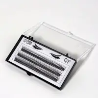 Набор накладных ресниц &laquo;Ласточкин хвост&raquo;, пучки, 12 мм, толщина 0.1 мм, изгиб С, 12 D