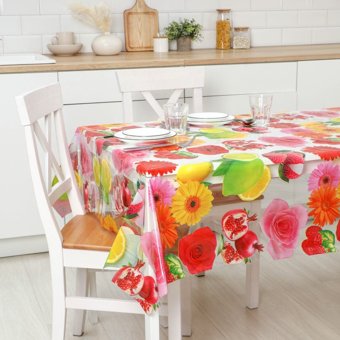 Клеёнка на стол Доляна «Фрукты», ширина 137 см, толщина 0,08 мм, рулон 30 метров Клеёнка на стол Доляна «Фрукты», ширина 137 см, толщина 0,08 мм, рулон 30 метров