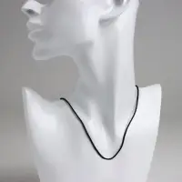 Шнурок кожаный d=1,5мм, 55см, цвет чёрный Шнурок кожаный d=1,5мм, 55см, цвет чёрный