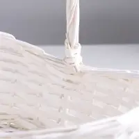 Плетёная корзина для хранения Fjara, лоза, с ручкой, белая, набор 3 шт.