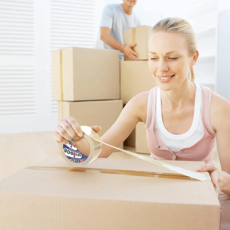 Клейкая лента упаковочная Unibob 600 48ммх66мх45мкм, прозрачная